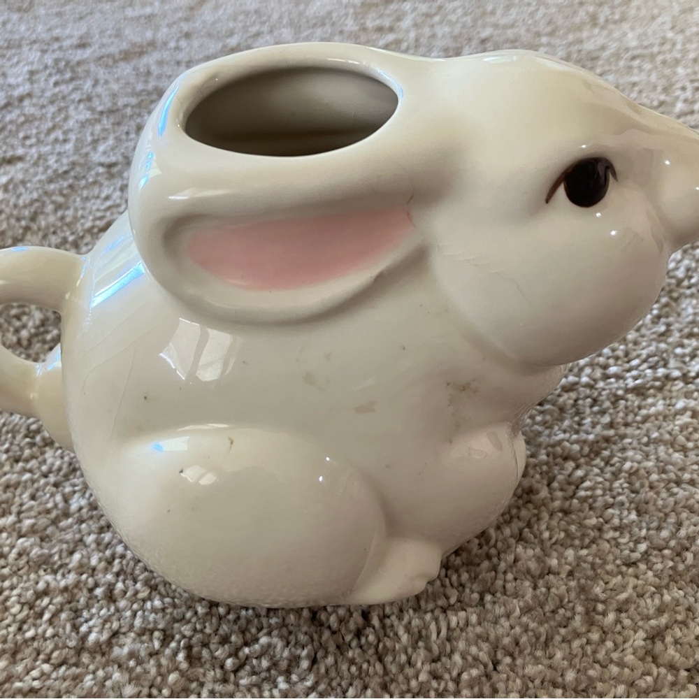 Charming White Rabbit Ceramic Pitcher
